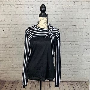 Black & White Striped Sleeve Shirt